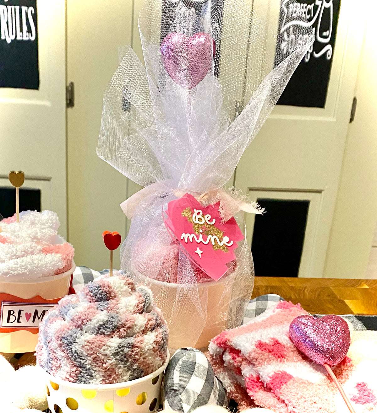 Valentines sock cupcake