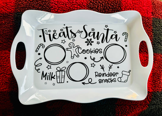 Santa milk and cookie tray