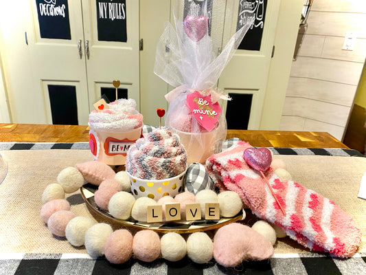 Valentines sock cupcake