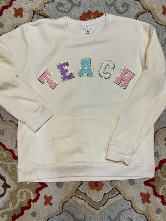TEACH patch sweat shirt