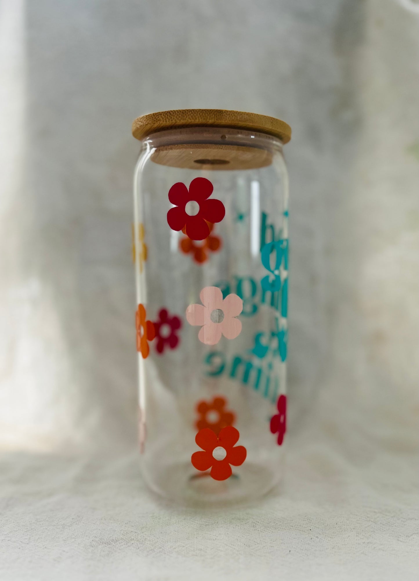 Good vibes flower can tumbler
