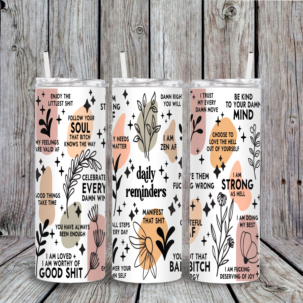 Affirmations tumbler (spicy language)