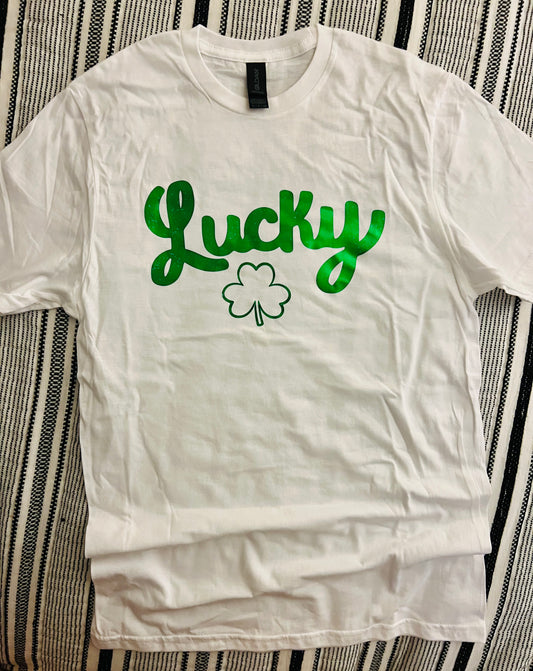 Lucky script shirt