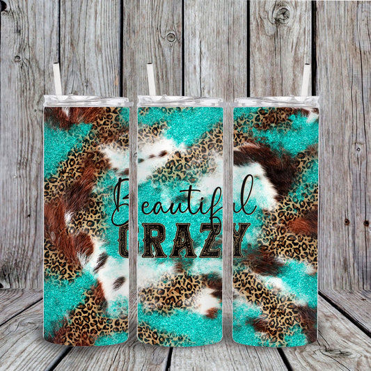 Turquoise leopard tumbler