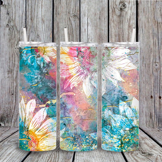 Water color Daisy tumbler